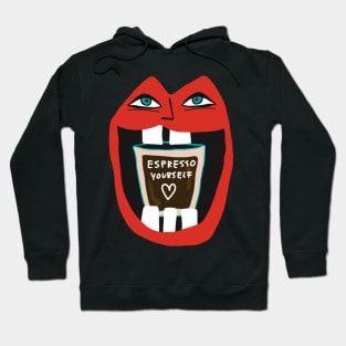 Express Yourself - Funny Coffee Pop Art Illustration Hoodie